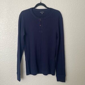 J.Crew Mercantile Navy Blue Waffle Long Sleeve Men’s Shirt